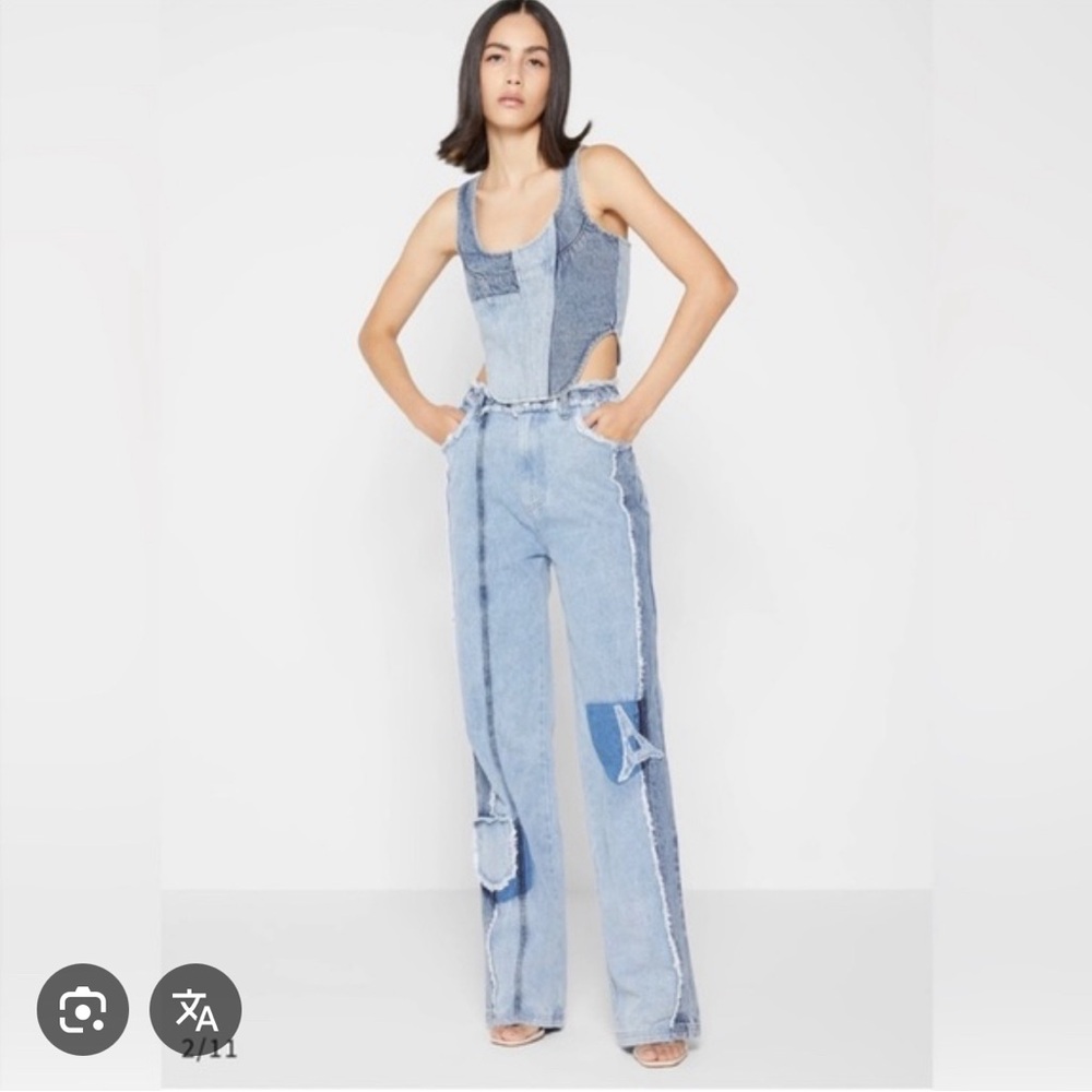 Maniere De Voir Blue Denim Women's Overalls